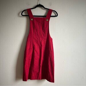 Birds Of North America Sz 4 Crow Red Cotton Mini Dress